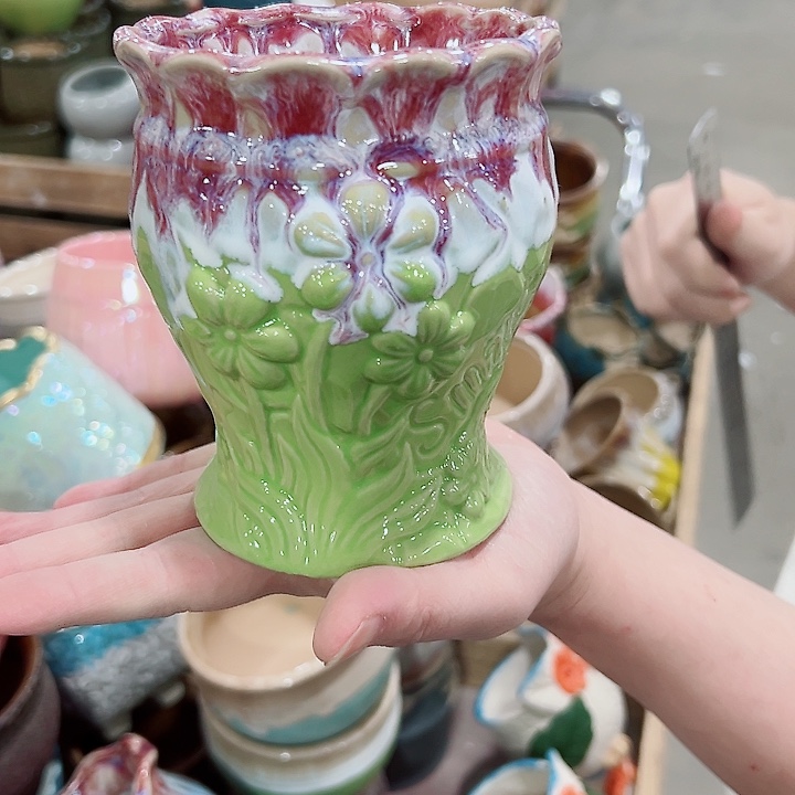 有孔.凑满10元发货多肉陶瓷花盆！