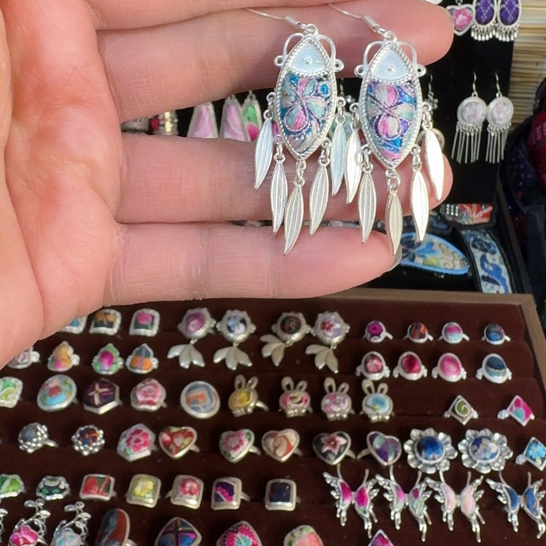 刺绣民族风刺绣老绣耳环