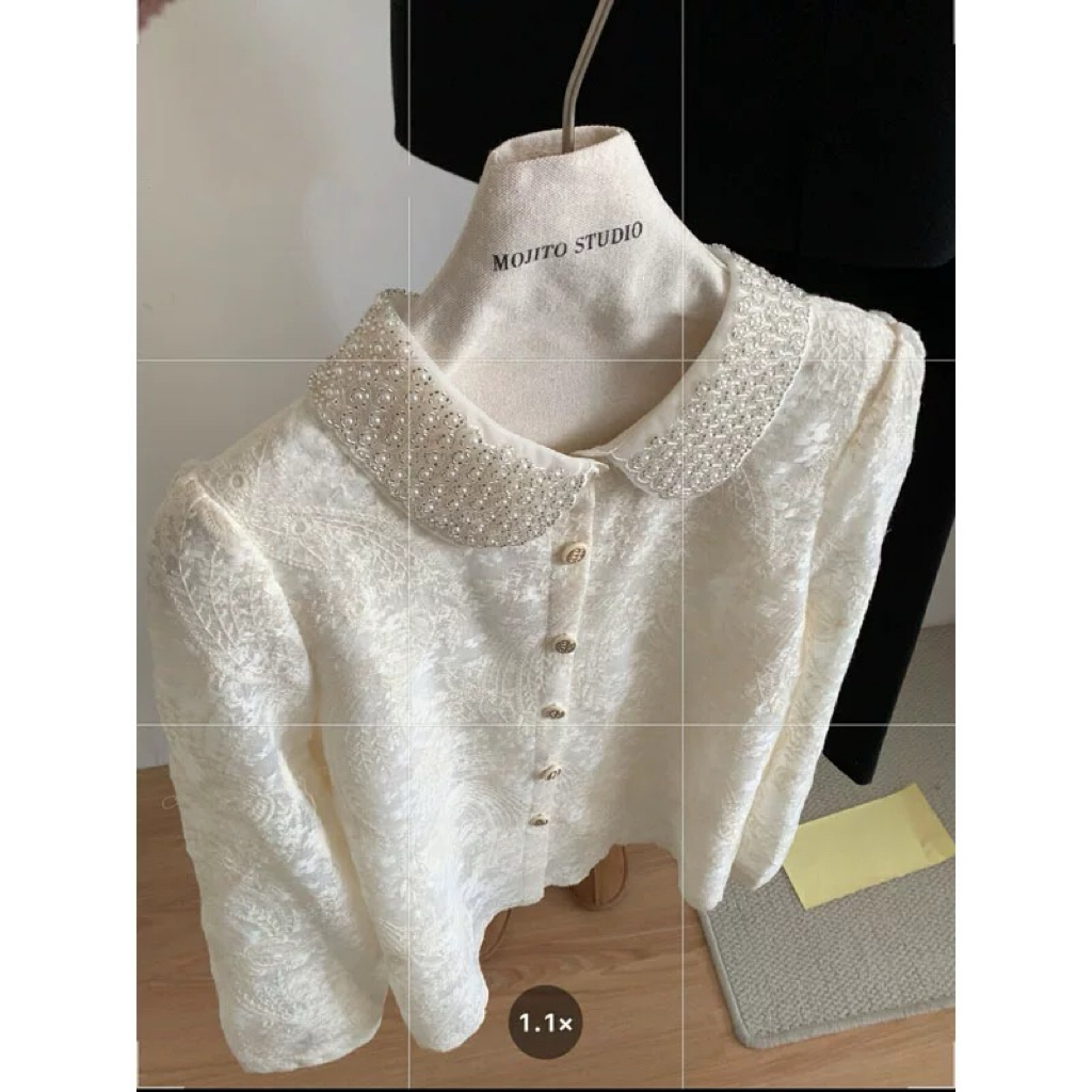 27138韩代高货蕾丝重工衬衫8071