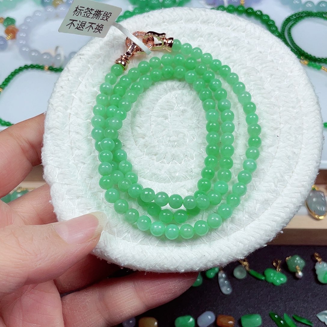 翡翠未镶嵌手链天然缅甸翡翠A货卡5.2