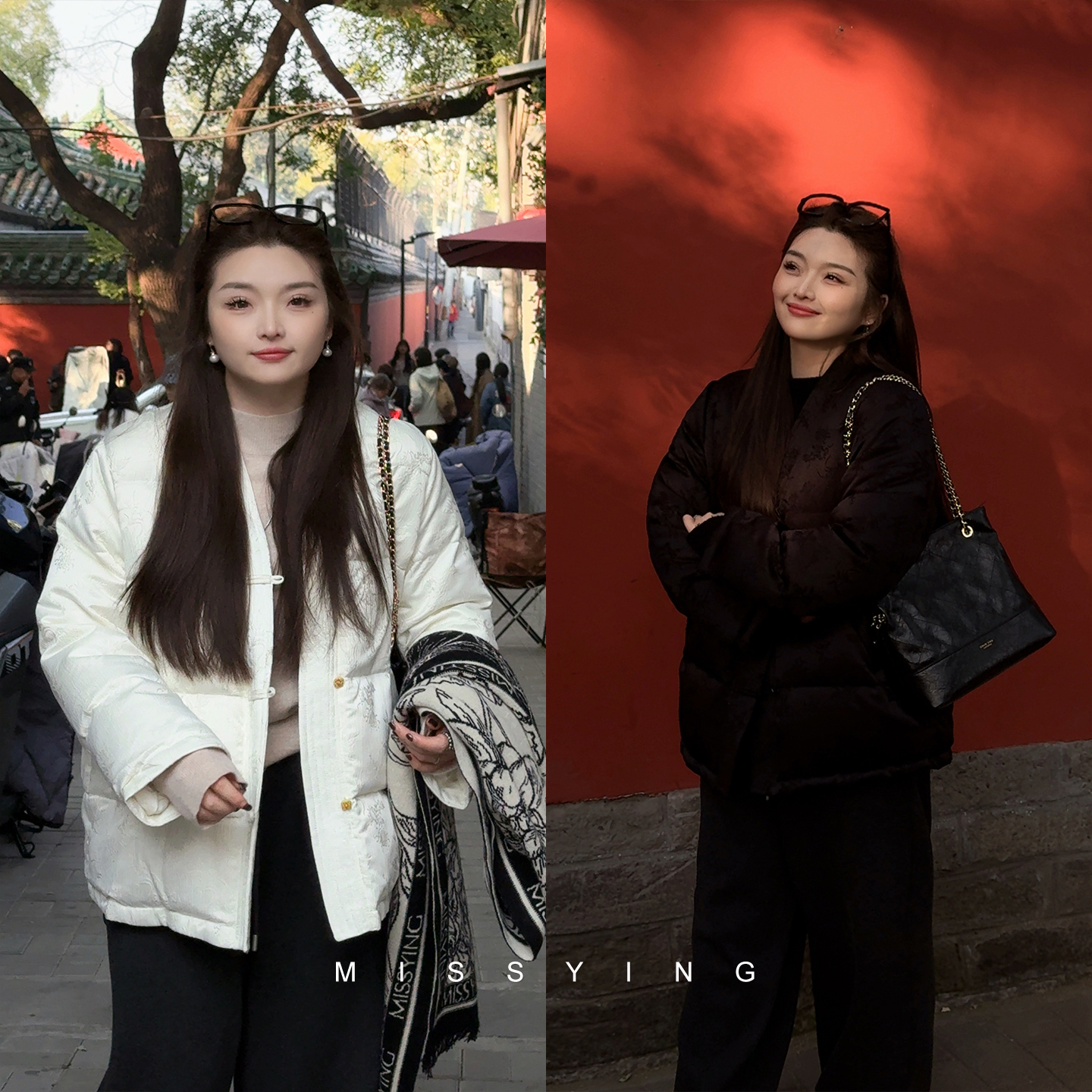 应小姐【清平乐】微胖大码新中式显瘦冬季短款白鸭绒羽绒服轻装滑