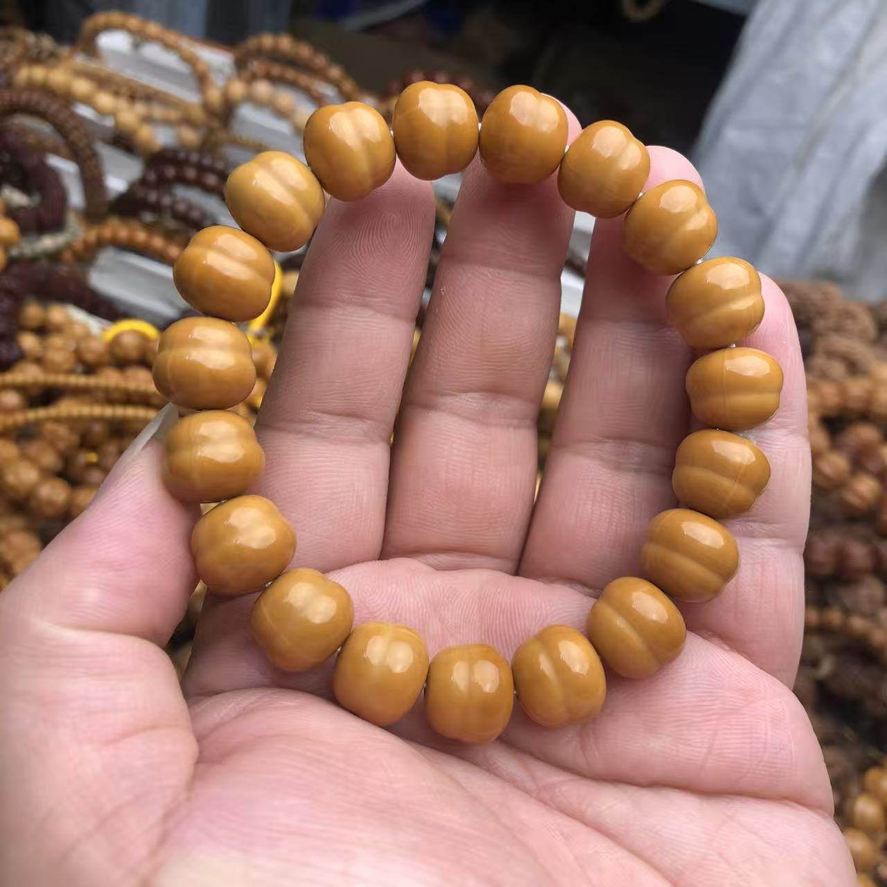 （猴头核桃葫芦单圈）13mm左右猴头雕刻葫芦文玩手串