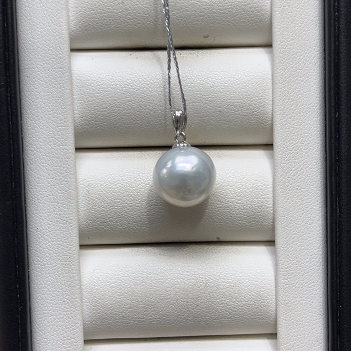 颈饰银S925镶嵌海水珍珠澳白12-13mm 210号