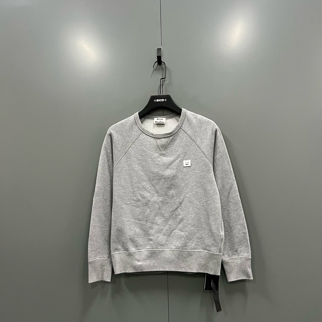 95新 Acne studio jp1223 灰色刺绣圆领卫衣 XXS码 604201