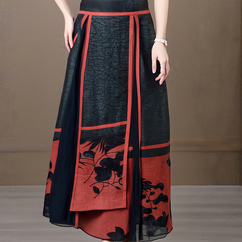 娑尔荷塘月色香云纱半裙SJ1BB03468