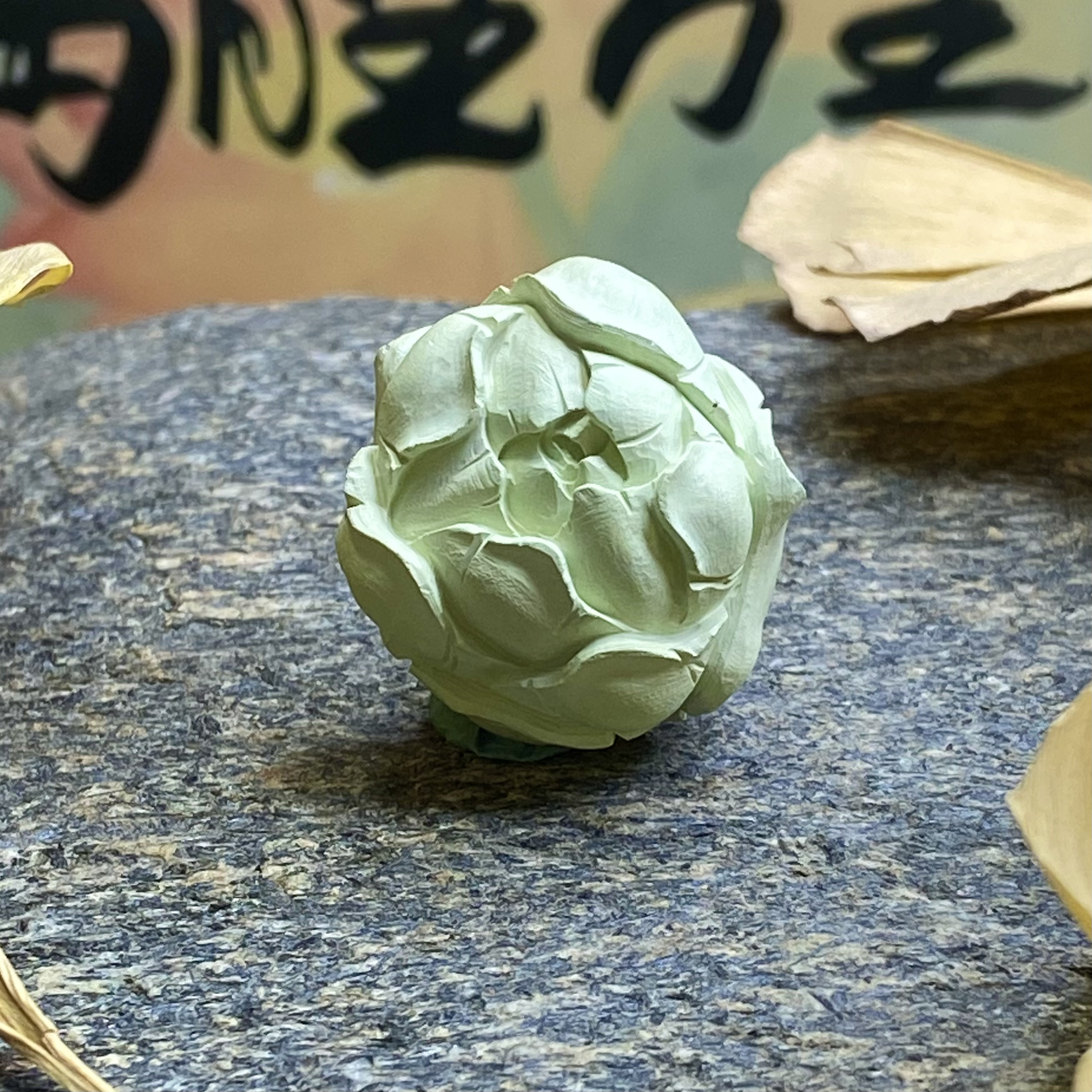 玉小满原矿绿松石全品菜籽黄牡丹花珠
