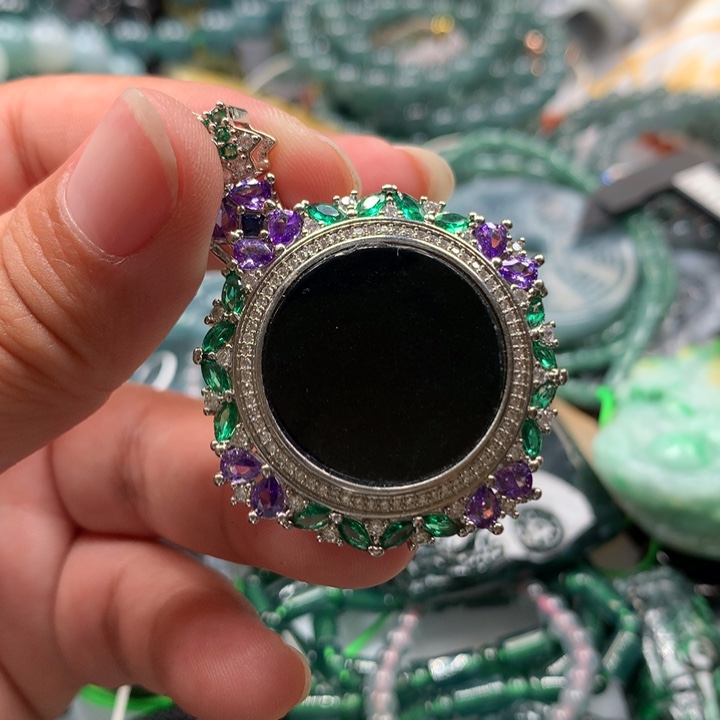 翡翠颈饰未镶嵌保真天然A货翡翠