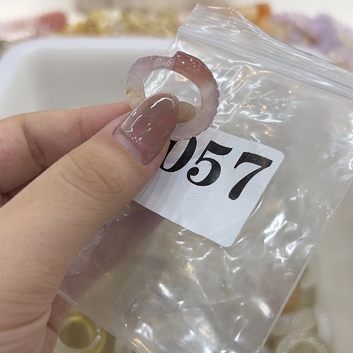 玛瑙/玉髓戒指合金57港14 瑕疵