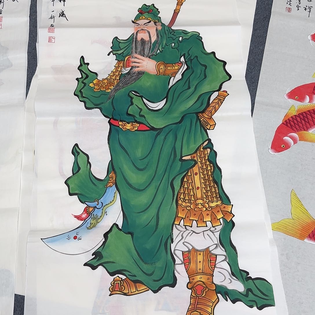 国画李*好尺寸70X138手绘作品 