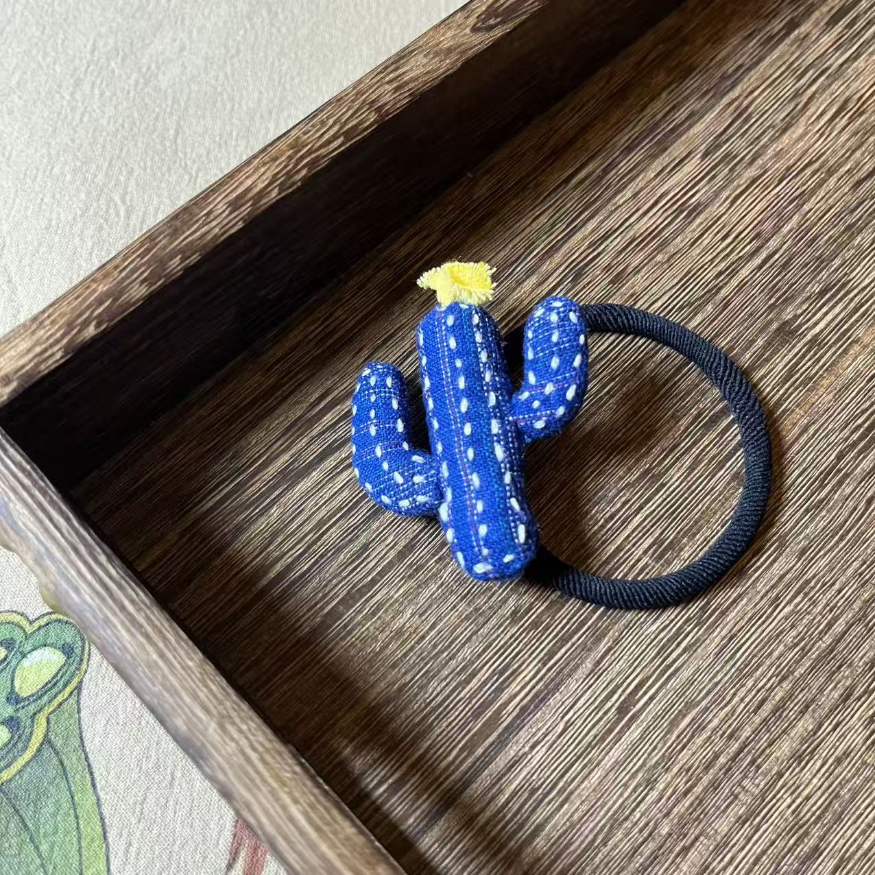 布艺手作 仙人掌发圈/胸针 服饰搭配