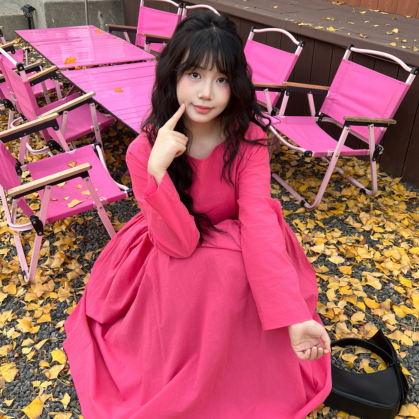 徐梓琳 Wardrobe 原创赤玫柔雾系质感长裙诗意云朵裙摆文艺连衣裙