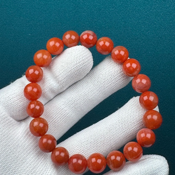 P3606[瑕疵]天然南红 手串9+mm支持鉴定 假一罚十