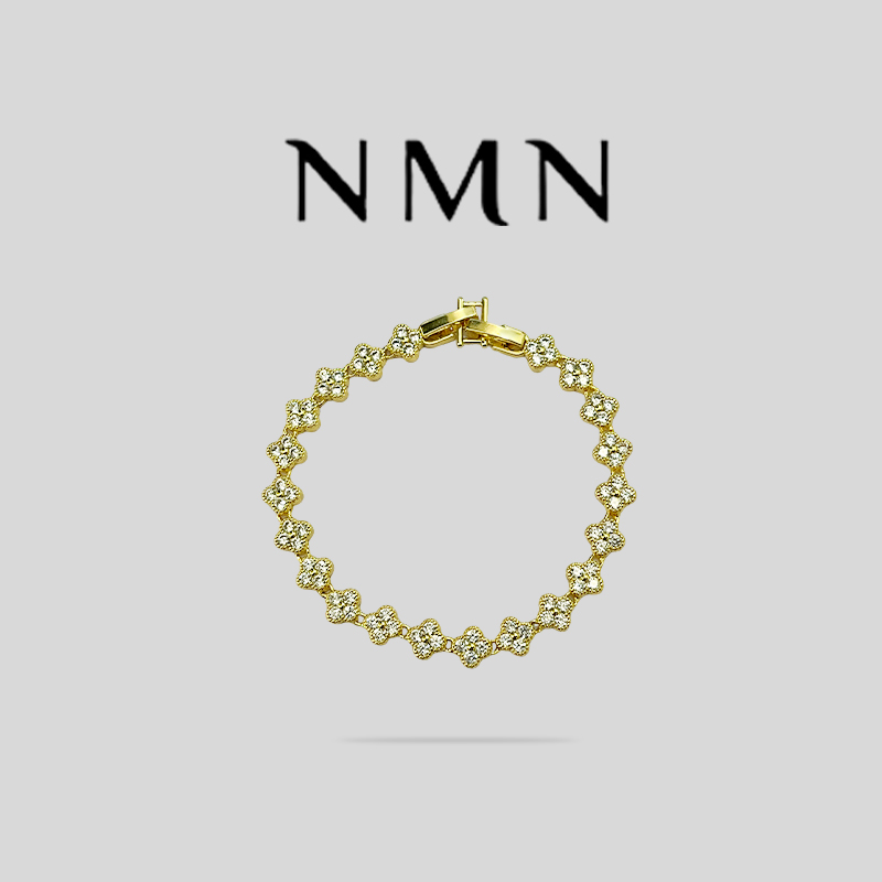 合金手链 【NMN高定】四叶草满钻轻奢气质复古手链26LLSP000003