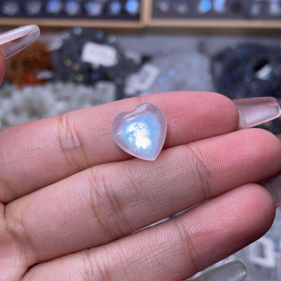 月光石吊坠(不含链)未镶嵌蓝月光小爱心