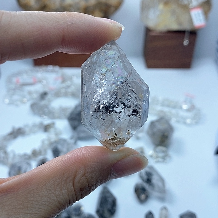 水晶颈饰未镶嵌彩虹晶中晶水胆