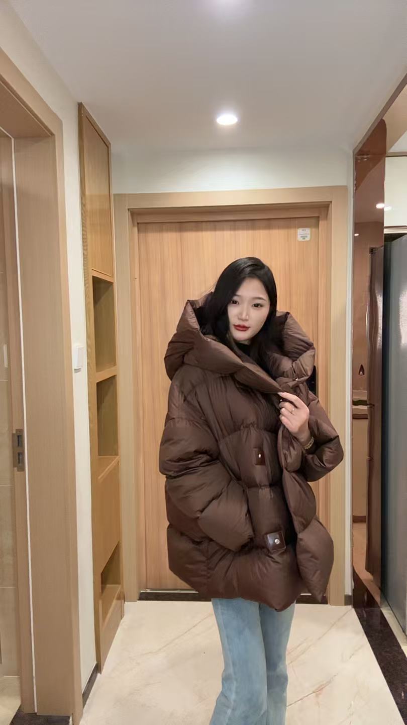 连体大帽子时尚保暖白鸭绒羽绒服