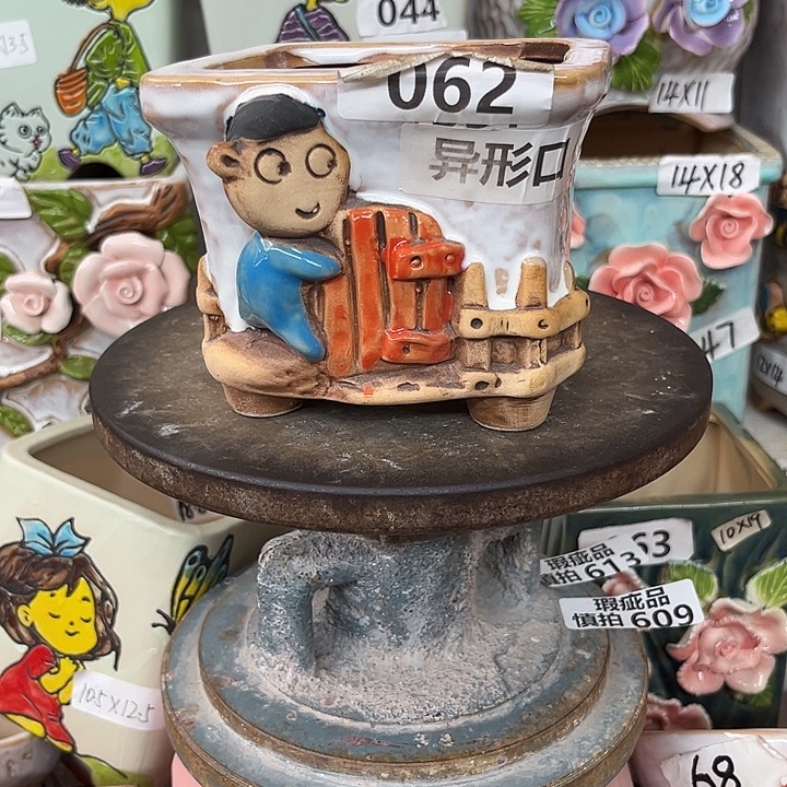 紫砂花盆粗陶材质多肉花盆