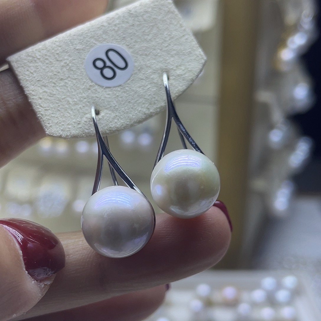 淡水珍珠耳饰银S925镶嵌