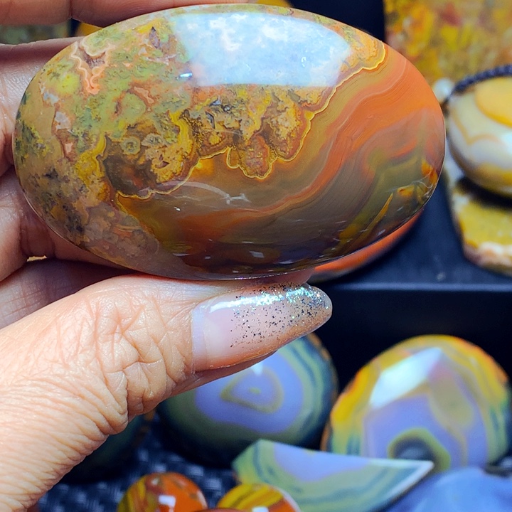 气***虹玛瑙/玉髓合金颈饰