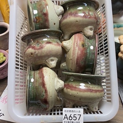 紫砂花盆657微瑕品口径7到8左右