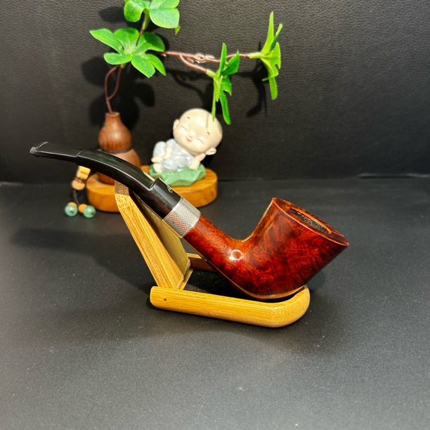 老英伦查尔顿莱恩时期宽银圈石楠木手工烟斗