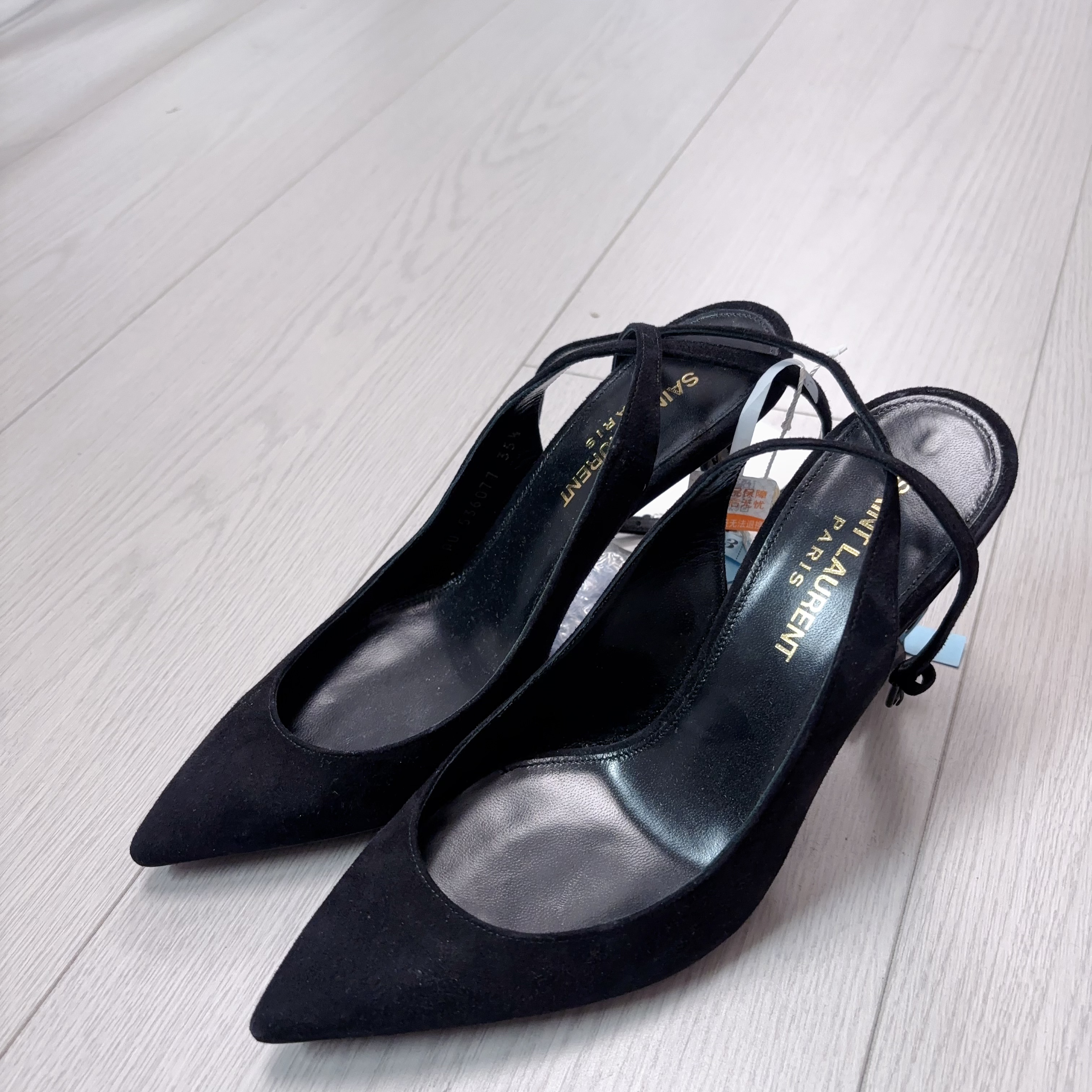95新 YSL/圣罗兰 Ysl经典黑色漆皮高跟鞋35码/ 250814CFXTL03
