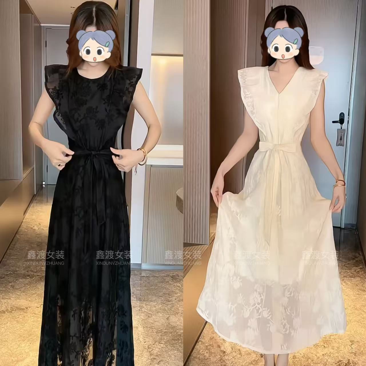 2025夏季新款时尚显瘦气质女士网红洋气连衣裙百搭款D9624