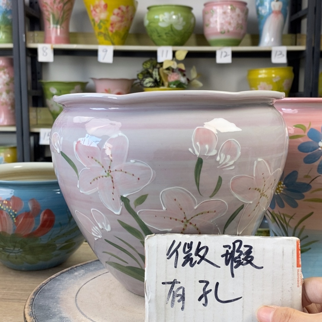 景德镇手工手绘陶瓷花盆