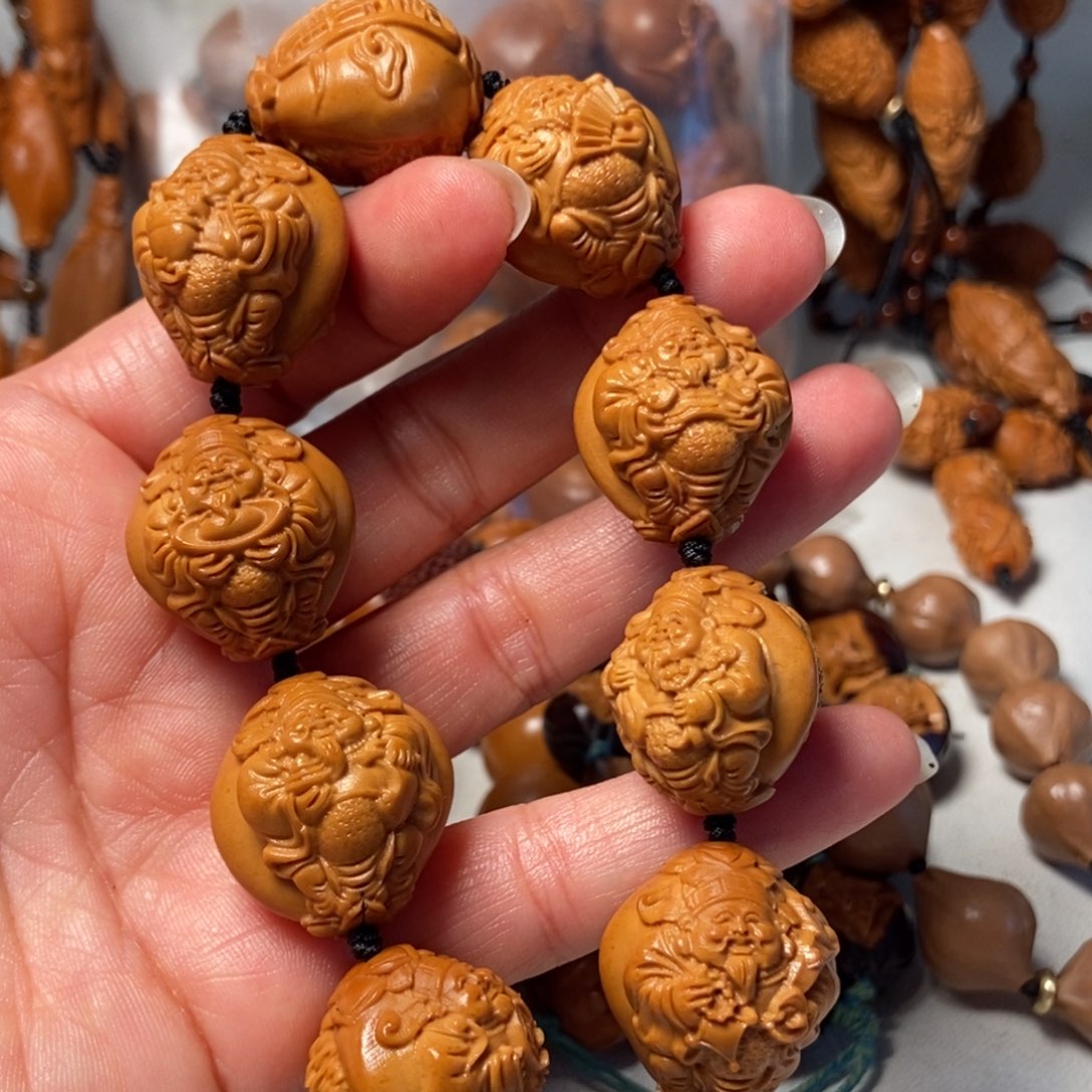 橄榄核手串/手链浮雕九龙财神22