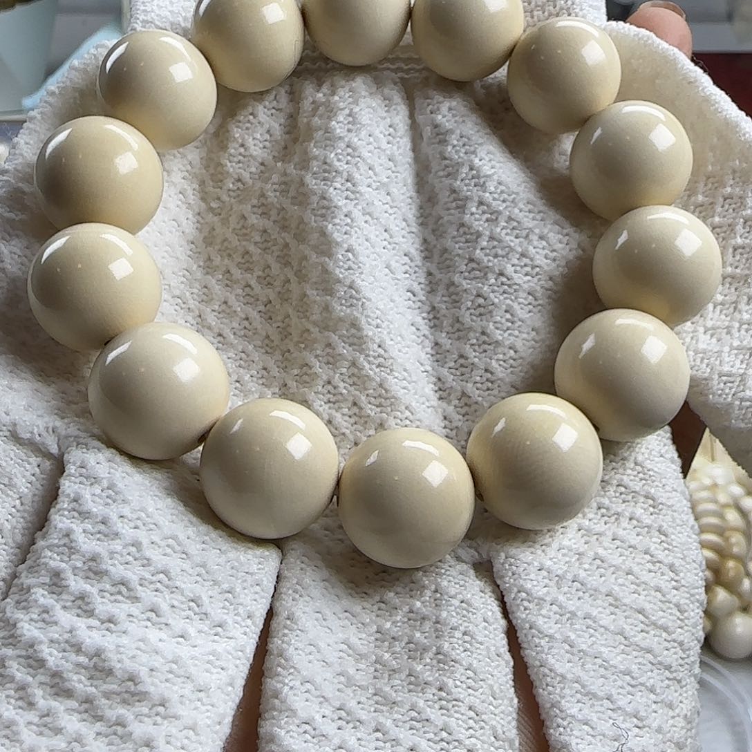 其他猛犸象牙章*仙天然保真猛犸牙圆珠手串