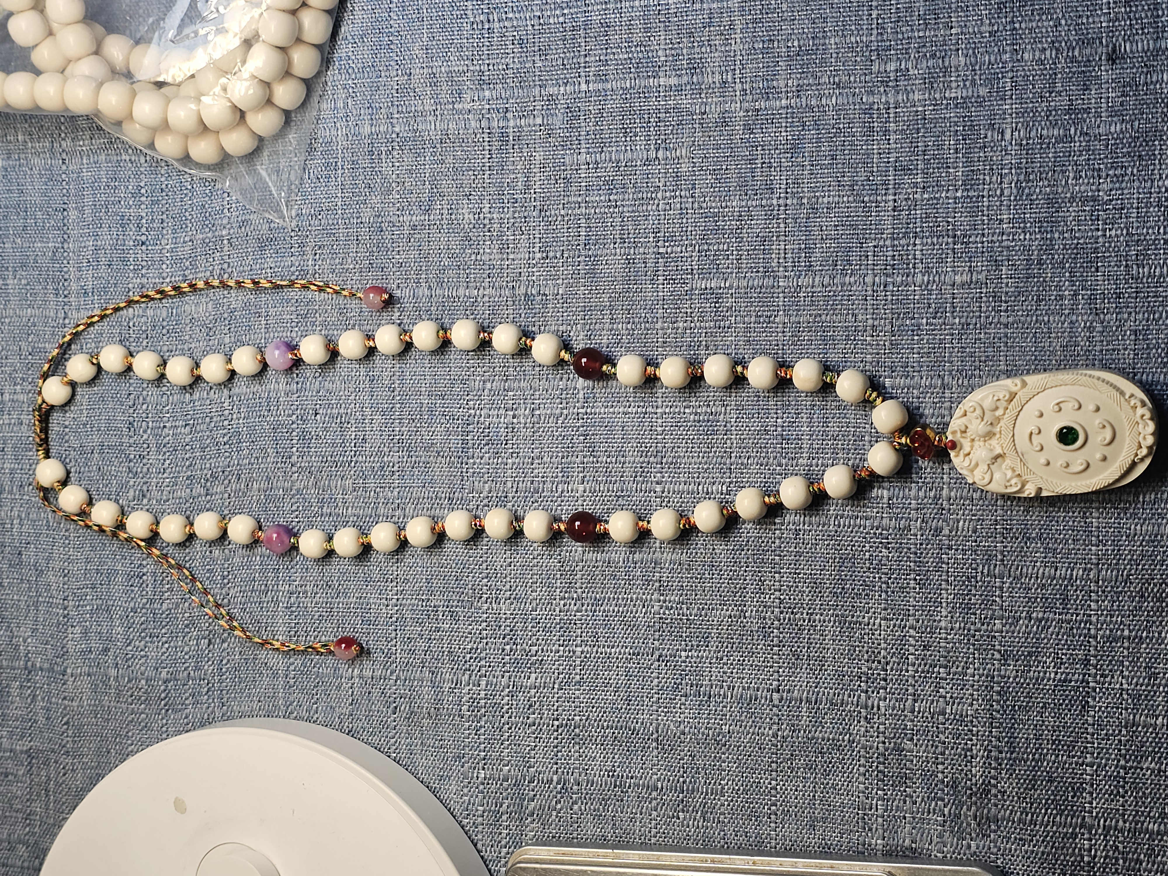 天然猛犸牙毛衣链貔貅时来运转