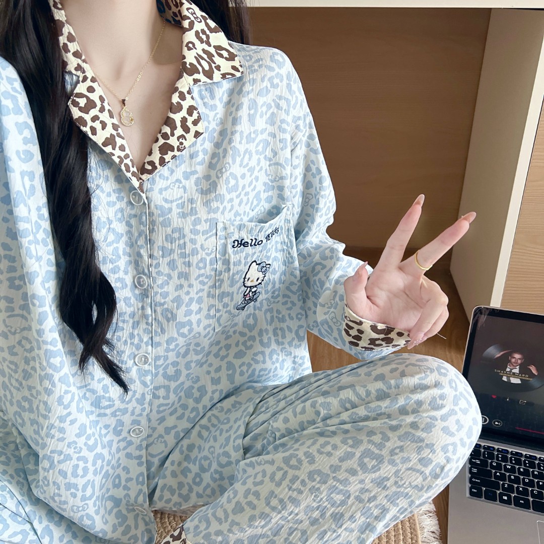 【长袖短袖套装】大码宽松睡衣女250斤家居服卡通休闲居家夏春秋季