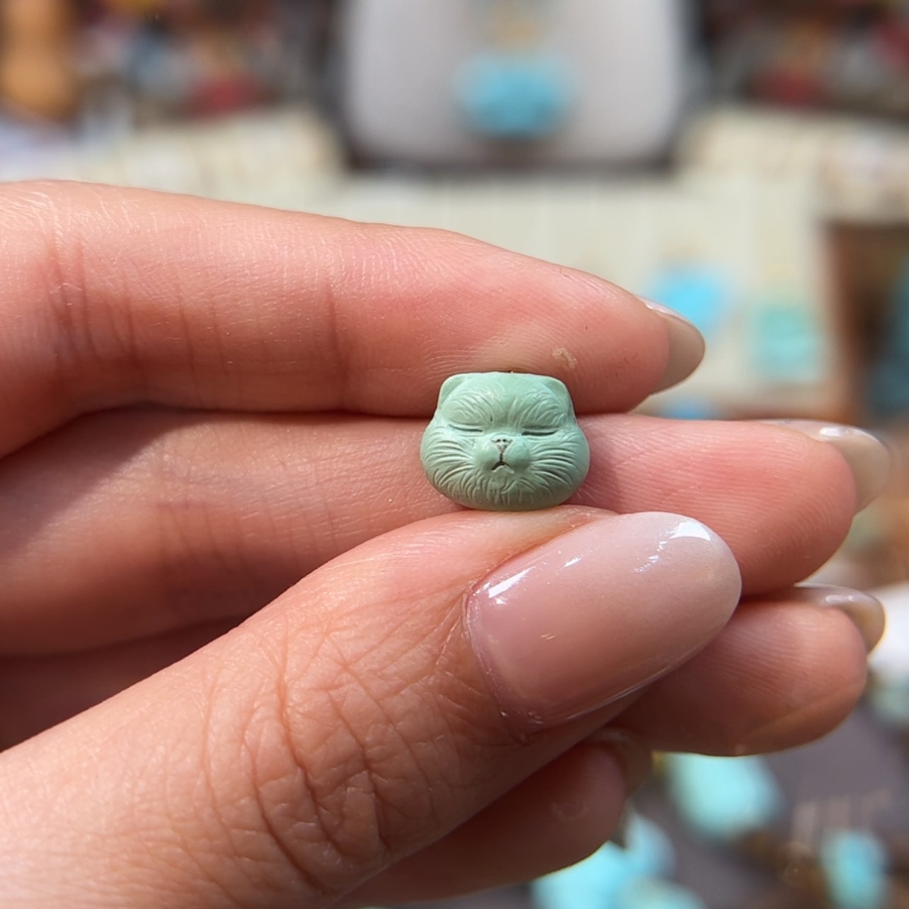 【闪购商品】未镶嵌绿松石猫咪配饰