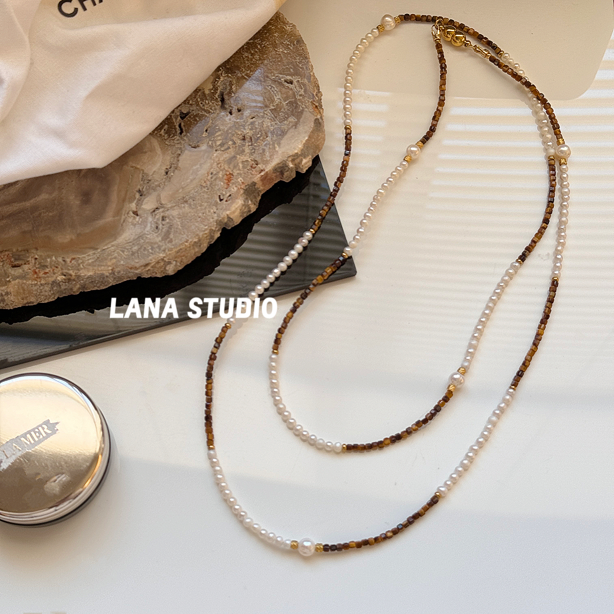 钛钢项链 【贰小姐】新款百搭精致长款原创设计毛衣链项链