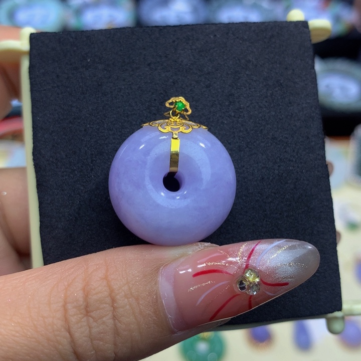 翡翠手链18K金镶嵌服****师翡翠21.1/12.4