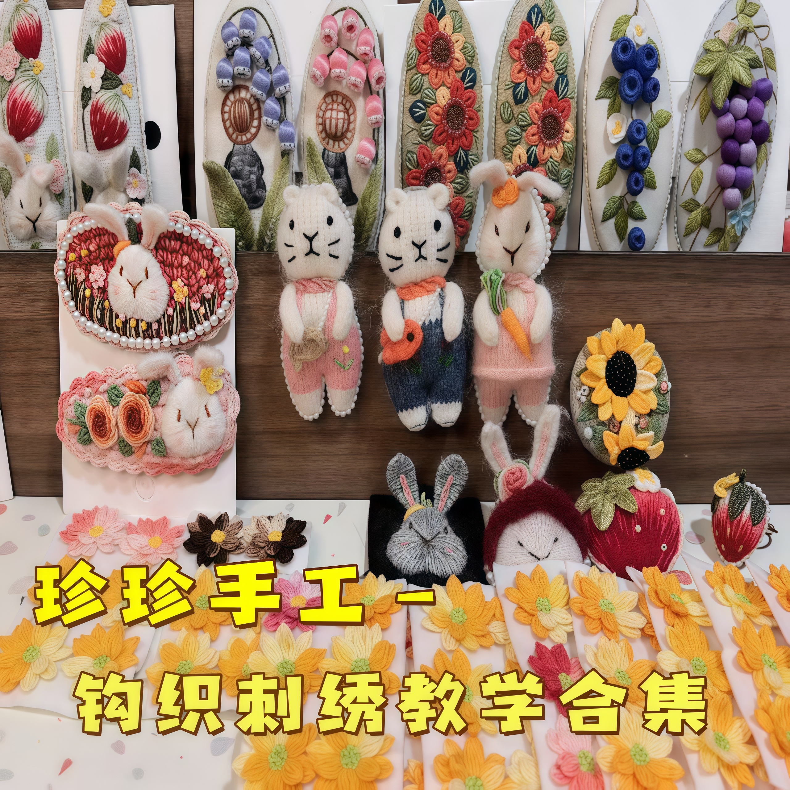 珍珍手工—钩织刺绣合集课程-读书卡