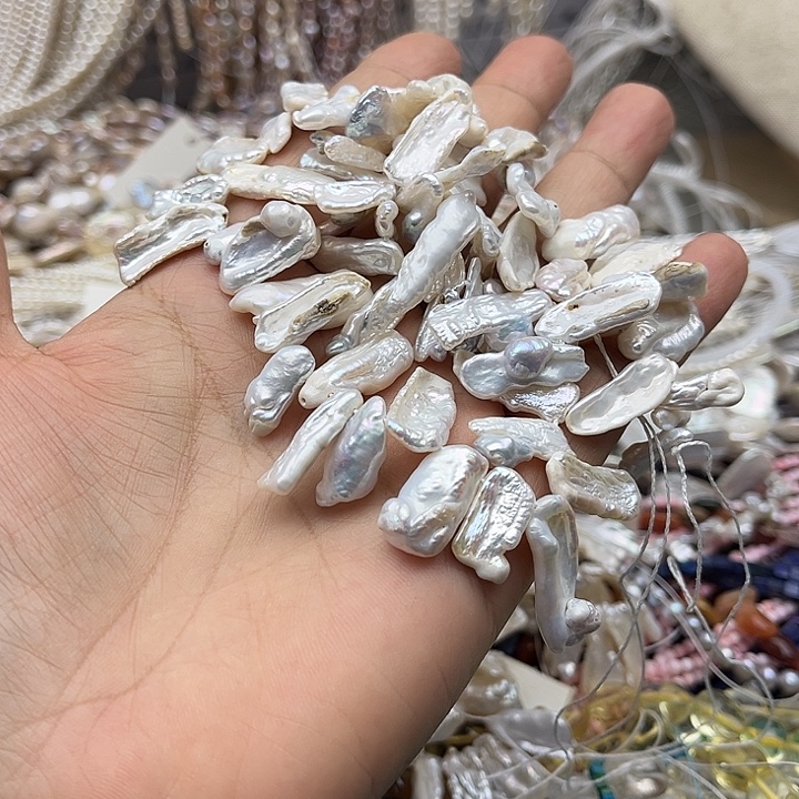 未镶嵌珠宝半成品淡水珍珠一条花瓣巴洛克珍珠