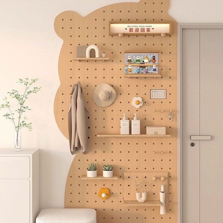 【定制洞洞板】洞洞板实木入户玄关云朵装备置物收纳图案款上墙简约