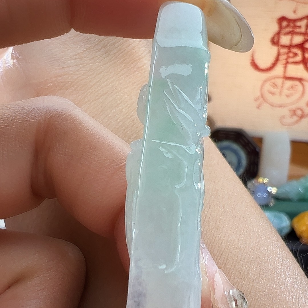 翡翠未镶嵌颈饰翡翠特色竹节一鸣惊人挂件吊坠