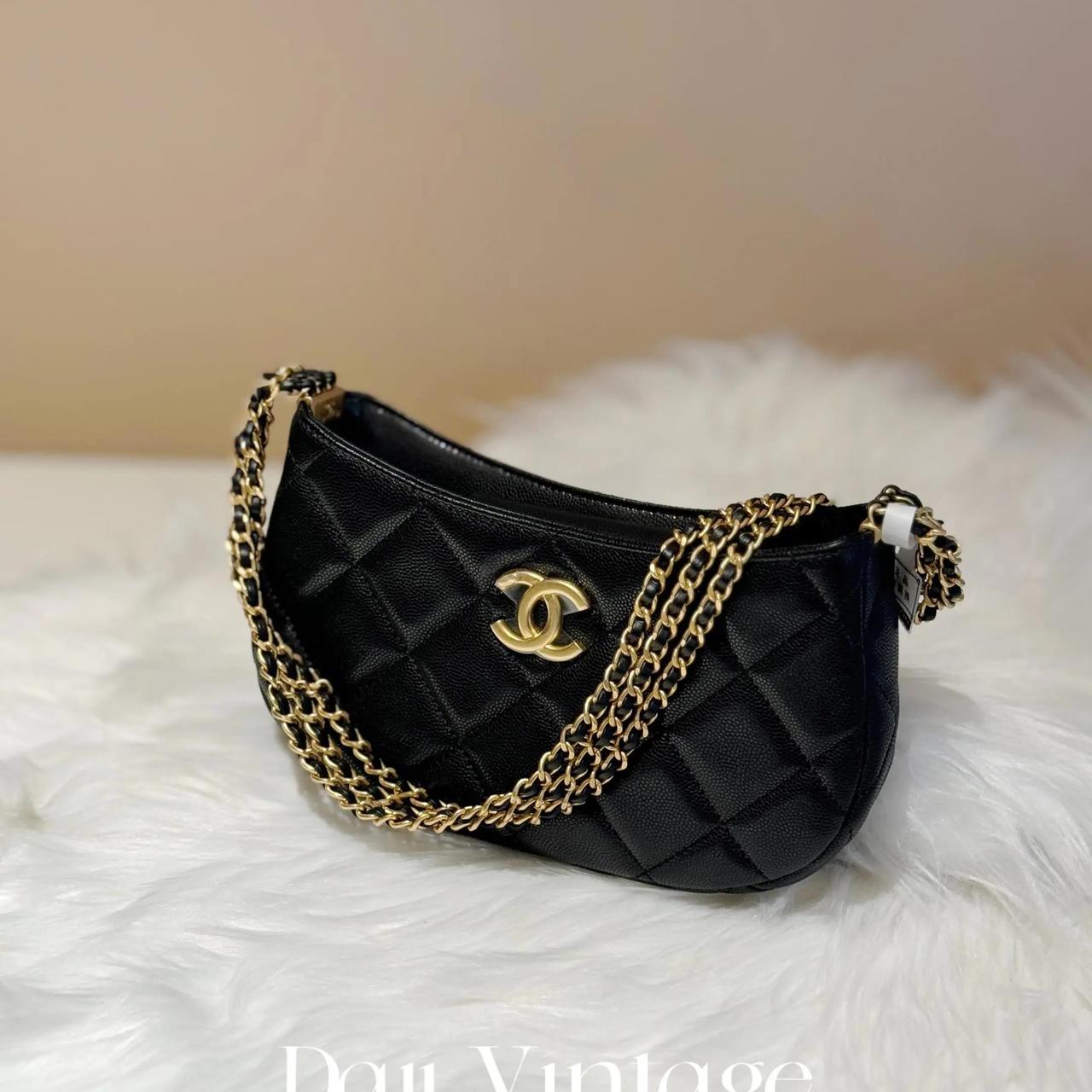 99新 Chanel/香奈儿 大吉中古/Chanel香奈儿24c黑金hobo单肩包