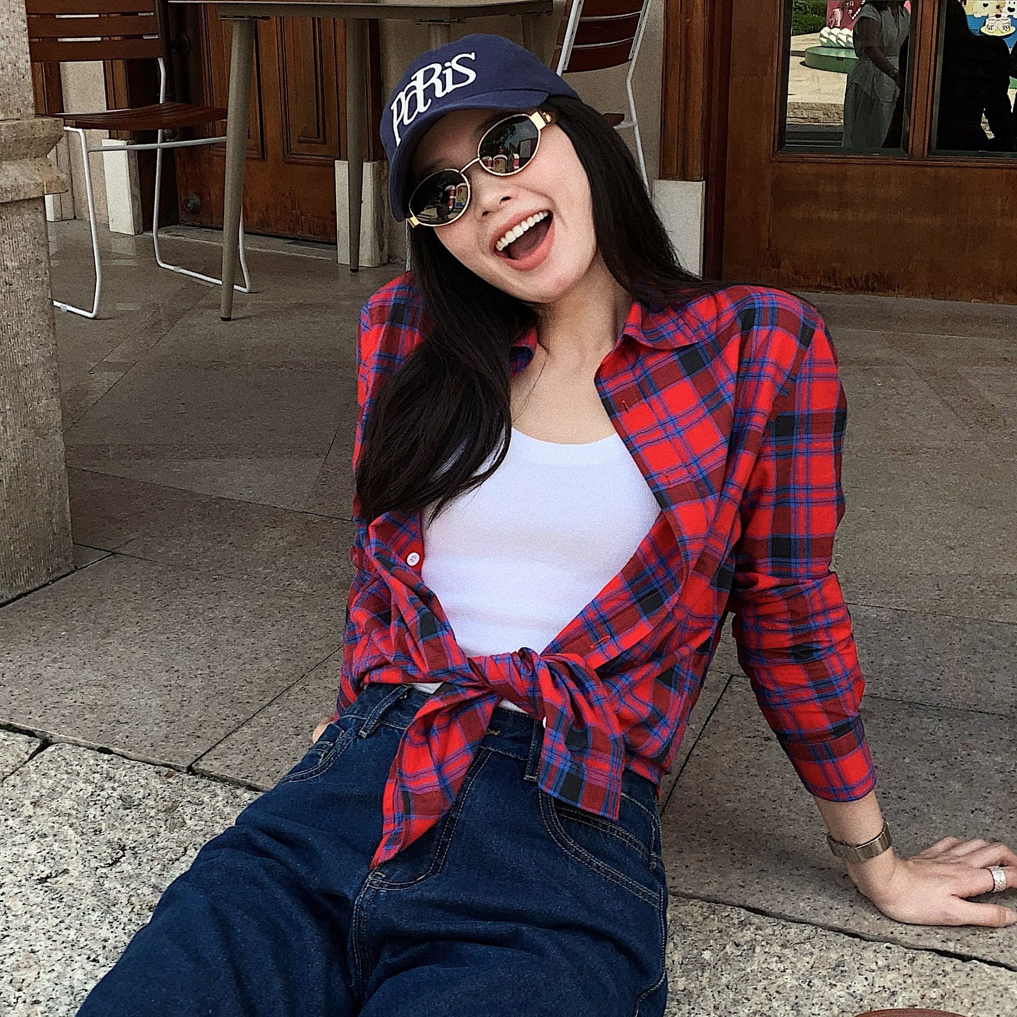 【罗曼斯蒂】纯棉高定复古风格纹薄款衬衫女Y937