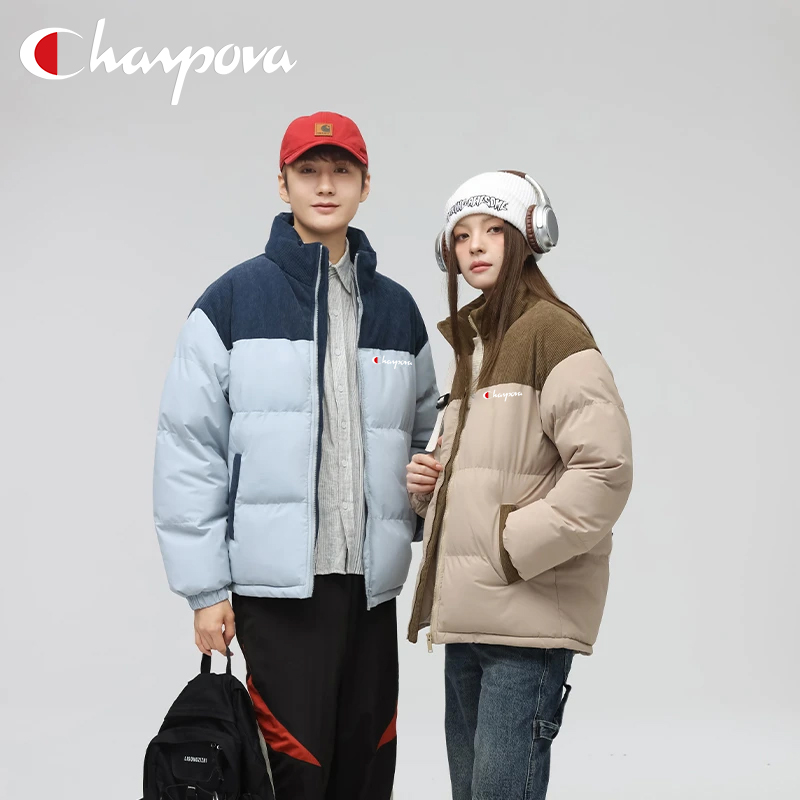 【品牌补贴】2025新款撞色立领情侣款百搭加厚保暖棉服棉衣2279