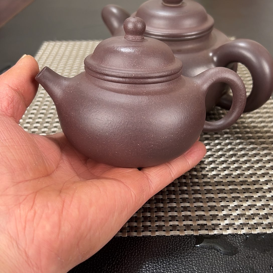 紫砂茶杯原矿天青泥半手工容天150cc微瑕