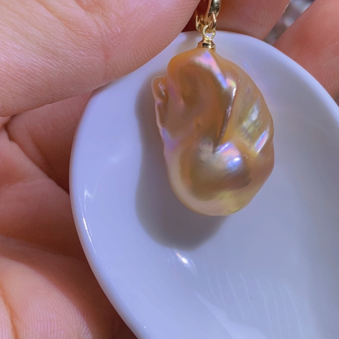 银S925镶嵌淡水珍珠微瑕