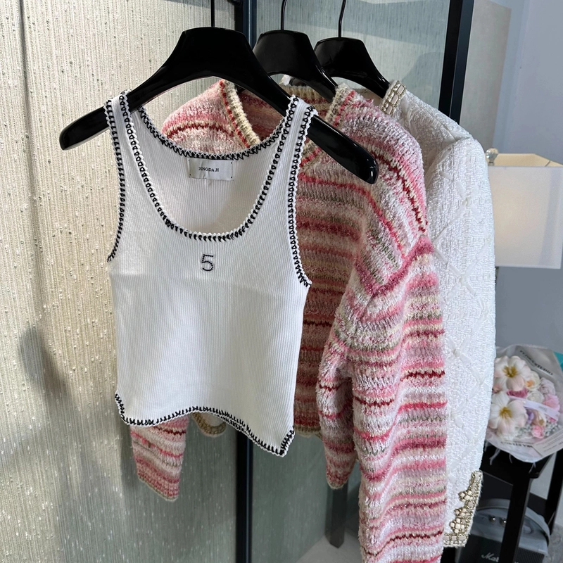 【大大钱·】24sk香香手工背心百搭显瘦有弹力小背心