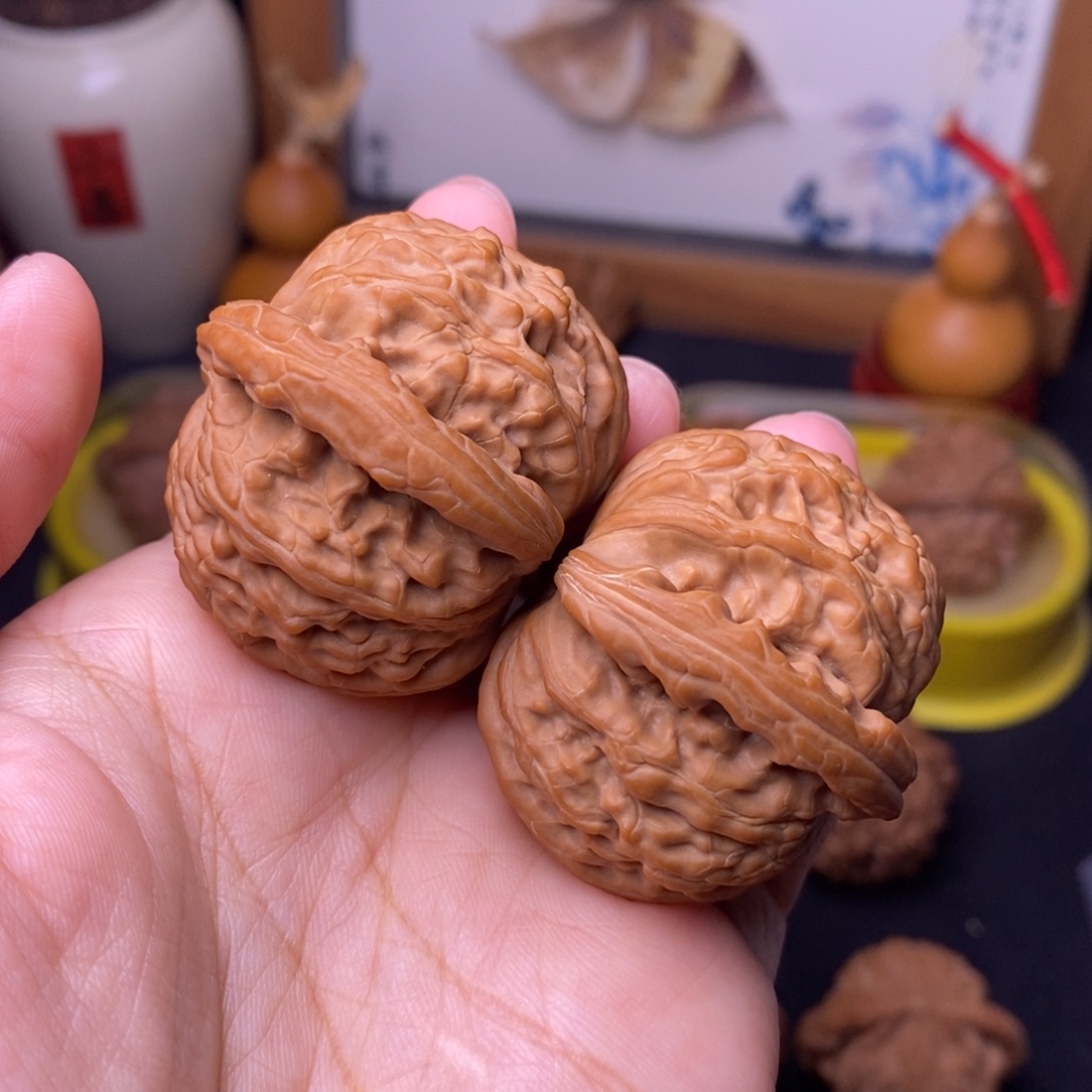 文玩核桃把件41.5白狮子