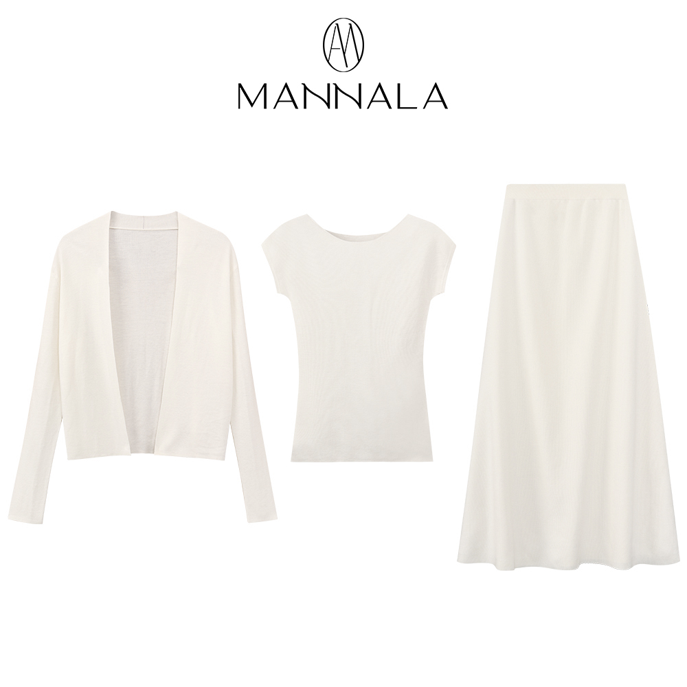 MANNALA丨“念白”德国Biella精纺美丽诺羊毛温柔白色三件套Q4127
