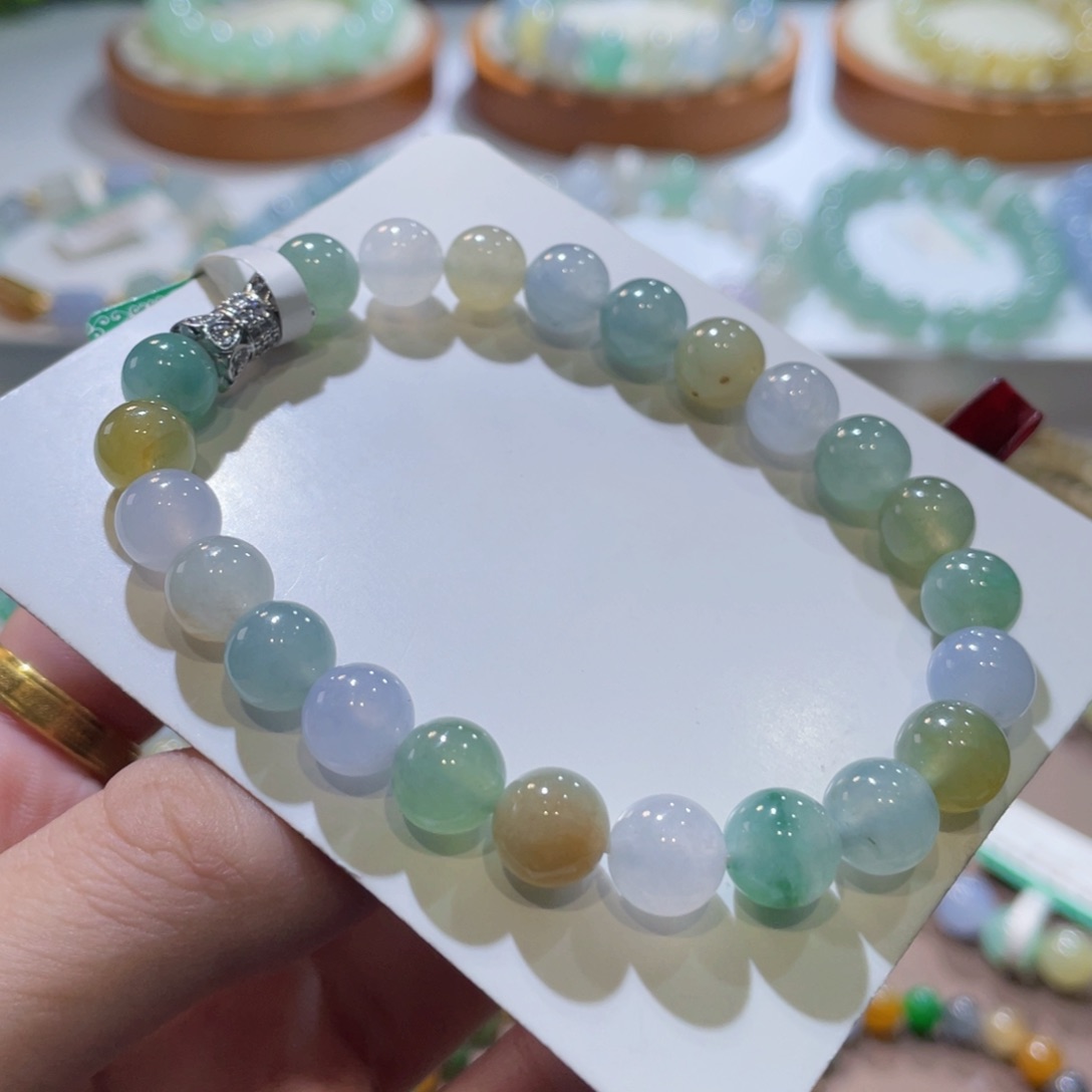 未镶嵌翡翠手链多宝卡7.8