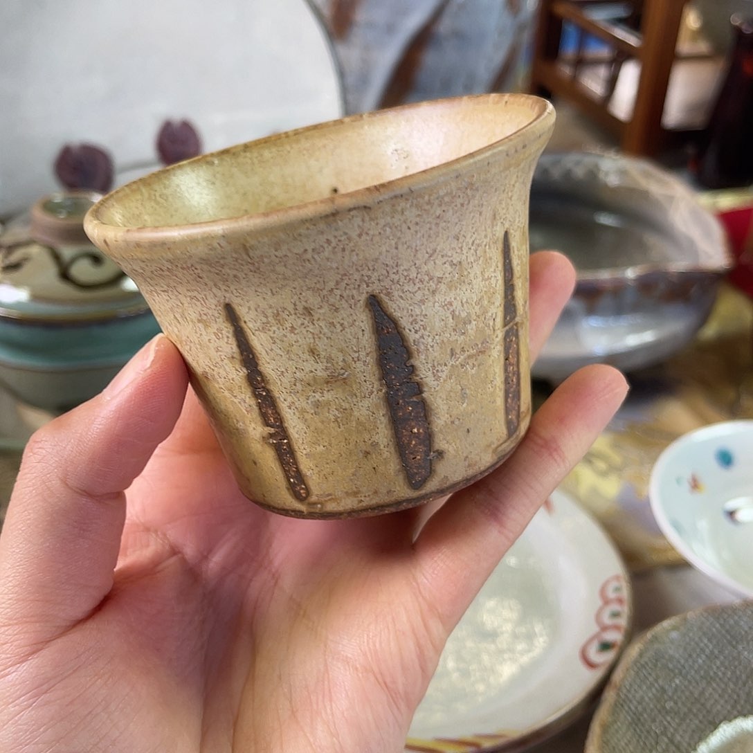 瓷片粗陶杯子很可啊5