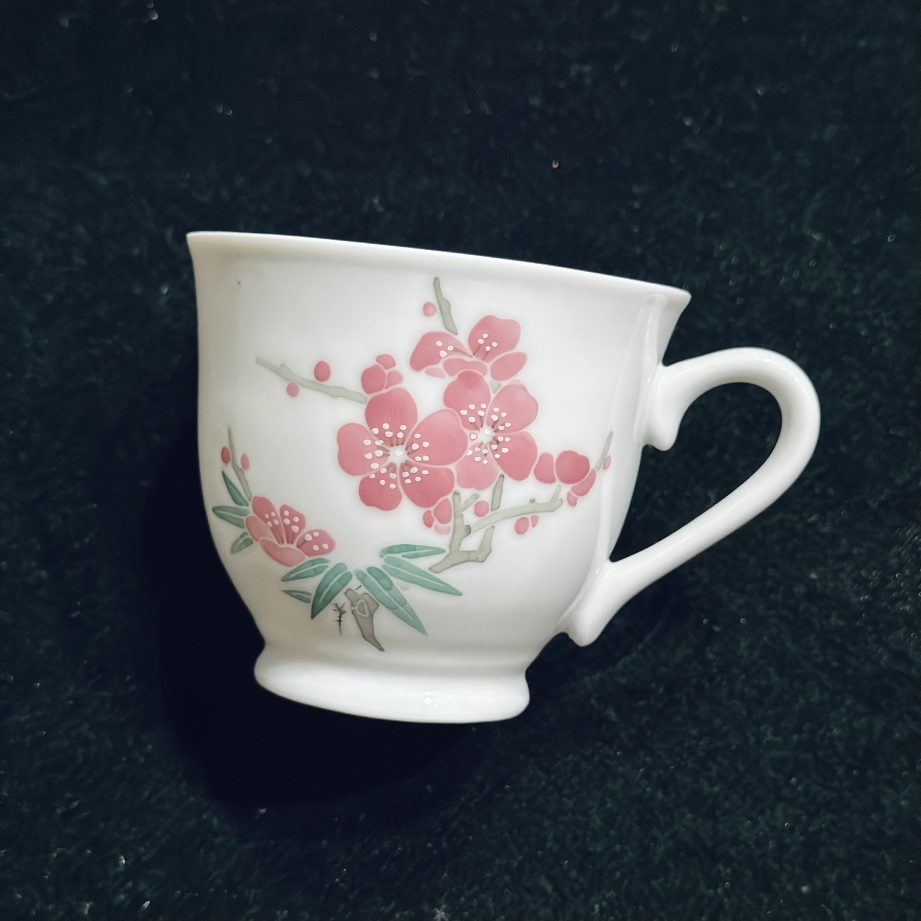 醴陵群力釉下五彩手绘梅花茶杯友谊茶杯无款微瑕福利价